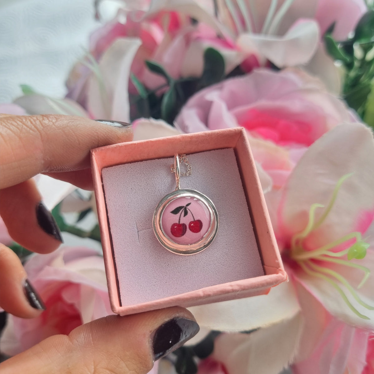Dainty Cherry Pendant Necklace