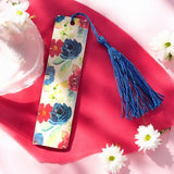 Blue and Red Floral Bookmark
