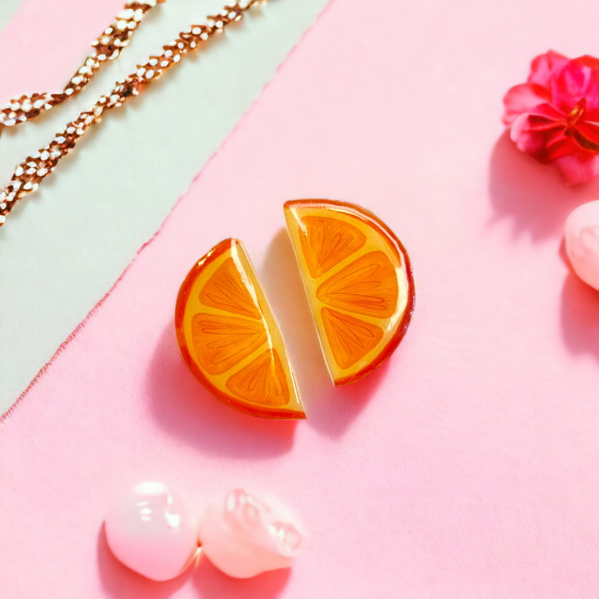 Small Orange Slice earrings