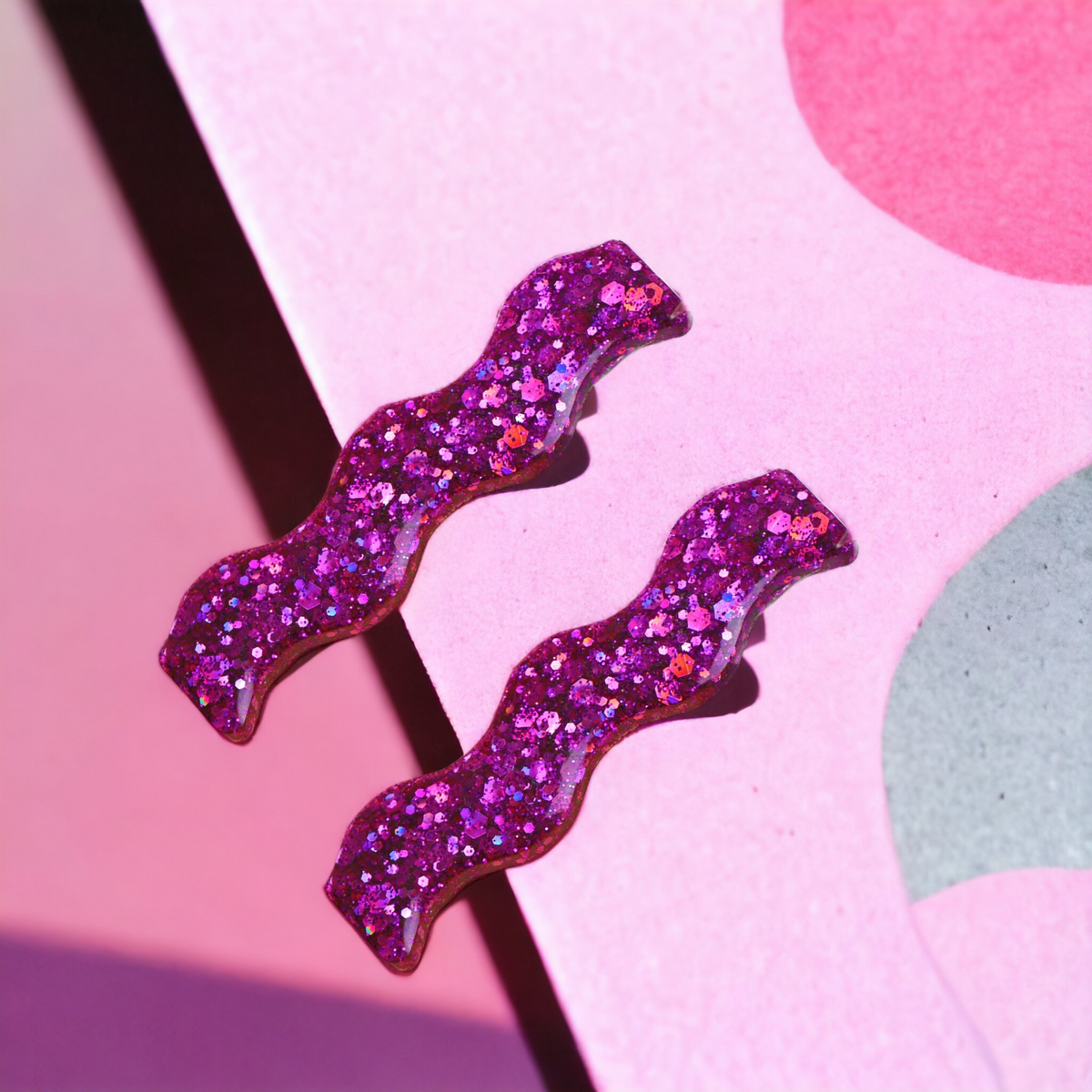 Large Purple Wiggle Hairclip Twin Pack