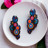 Bright Colourful Summer Pattern Stud Earrings