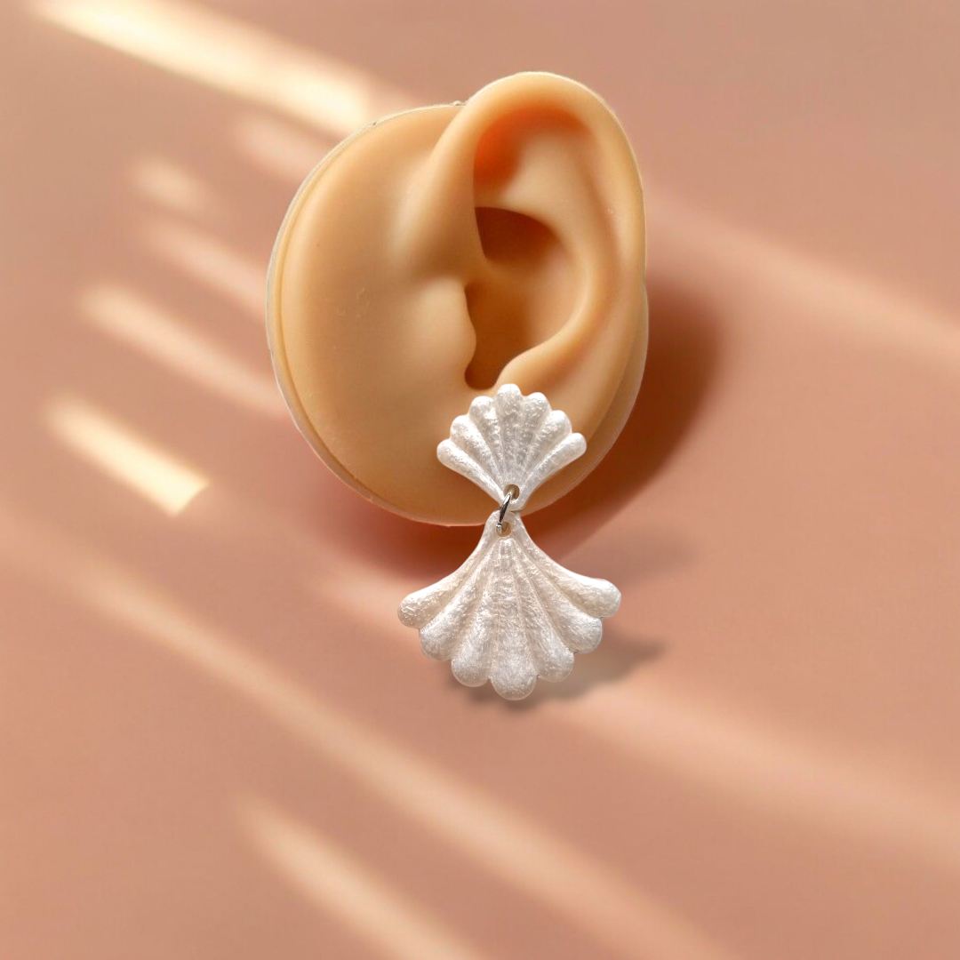 Art deco white earrings