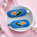 Large Blue and Yellow Tulip Twin Earring Pack