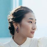 Bright Colourful Summer Pattern Stud Earrings