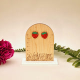 Strawberry Resin Stud Earrings (Red)