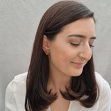 Strawberry Resin Stud Earrings (Red)