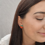 Strawberry Resin Stud Earrings (Red)