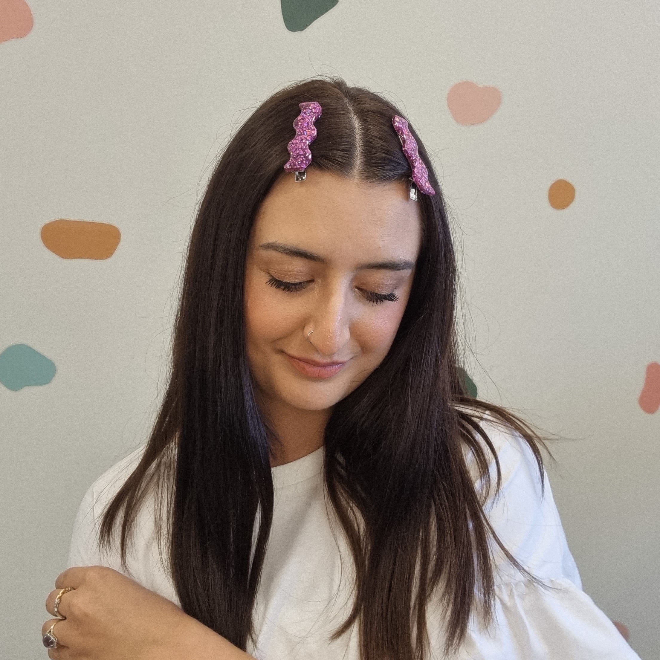 Large Purple Wiggle Hairclip Twin Pack