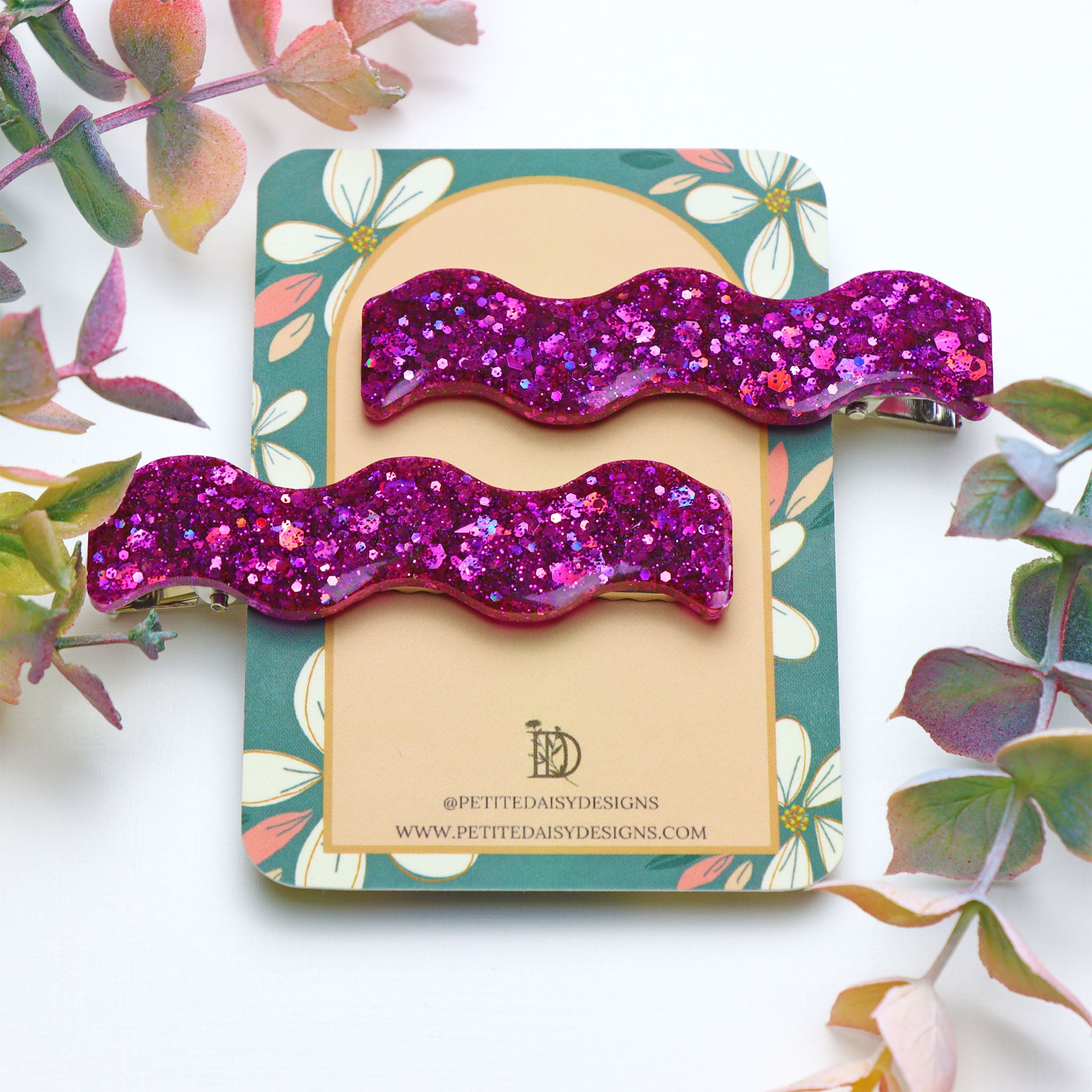 Large Purple Wiggle Hairclip Twin Pack